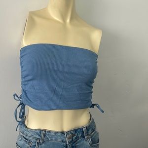 Cute blue type crop top